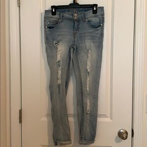 Light was ripped jeans